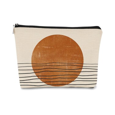 Makeup Bag for Women Gift, Sunshine Sunset Sun Horizon Makeup Bag,Abstract Mid-Century Modern Art Cosmetic Bag Best Gift Idea for Teen Girls Women Sister Her Travel Makeup Bag