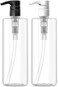 Bar5F Plastic Lotion Bottles with Black &amp; White Pumps, 16 oz   Leak Proof, Empty Clear Cylinder, Refillable, BPA Free for Shampoo, Moisturizer, Face Cream, Liquid Hand Soap   Pack of 2