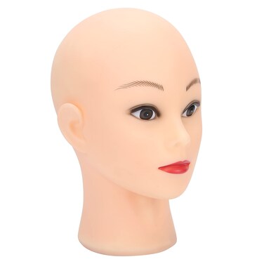 Bald Female Mannequin Head, Professional Training Wig Making Display, Eyeglasses, Hairs