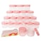 20pcs 20ml Mini Travel Jars with Pink Lids for Cosmetics, 20g Plastic Small Pot for Beauty Container, Makeup Sample Eyeshadow, Face Cream, Lip Gloss Balm, Powder, Lotion, Toner, Homemade DIY