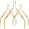 Mudder 3 Packs Cuticle Nippers Cutter Tool Stainless Steel Nail Cuticle Trimmer Remover with Pointed Blade Scissors Pedicure Manicure Tool for Fingernails Nails Care and Toenails(Gold)