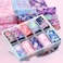 Flowers Nail Art Foil Transfer Stickers Decals, Holographic Pink Floral Nail Art Design, Nail Art Foils for Nail Transfer Glue Polish, Women Fingernails Toenails Acrylic Nails Decoration (10 Rolls)