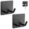 Linkidea 2 Packs Self Adhesive Razor Holder for Shower, Stainless Steel Wall Mount Shaver Hooks, Sticky Hanger Compatible with Gillette Venus Platinum, Fusion 5 Proshield, Mach 3 Classic (Black)