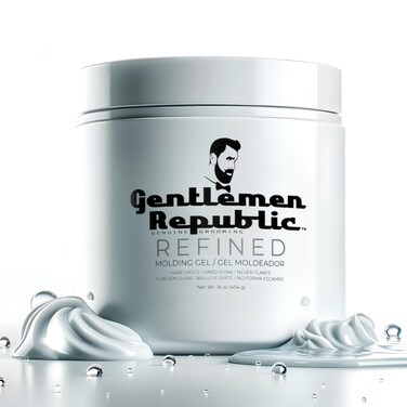 Gentlemen Republic 16oz Refined Hair Gel for Men - Premium Men's Hair Styling Product, 24 Hour High Hold &amp; Shine. No Beeswax, Alcohol, or Parabens, Humidity Resistant