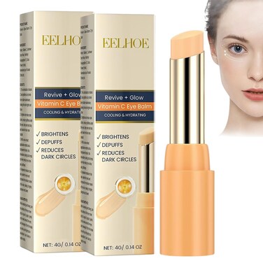 2PCS Revive Glow Vitamin C Eye Balm, Reduce The Blackness Of The Skin Under The Eyes,Hydrating Eye Cream,Reduces Puffiness