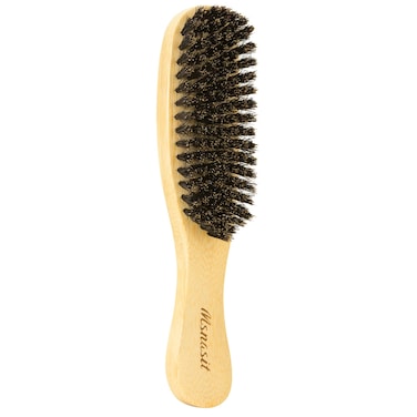Boar Bristle Slick Back Hair Brush for Women, Smoothing Hair, Anti Frizz, Edge Control, Bamboo Hairbrush for All Hair Style-Regular