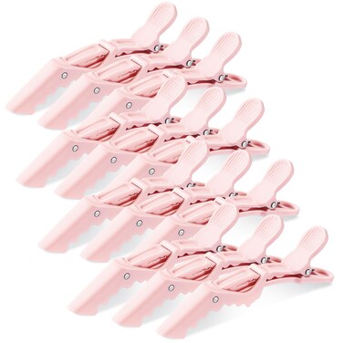 Havawish 12 Pcs Alligator Clips for Hair Styling Matte Alligator Crocodile Clips for Women Hair Sectioning(Blush)