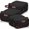 Eccliy 6 Set Groomsmen Gifts Men Toiletry Bags Men's Travel Shaving Kit Bathroom Bags Water Resistant Toiletry Case for Wedding Groomsman Proposal Gift Travel Accessories(Black)