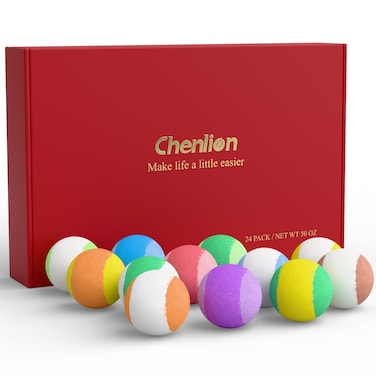 24 Bath Bombs Gift Set for Women, Men &amp; Kids - Handmade Natural &amp; Organic Relaxation Bath Bombs - Perfect for Mother's Day, Birthday, Christmas, Valentine's Day Gifts