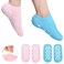 Moisturizing Socks Heel Gel Sock - Callus Rough Foot Care Treatment Soft Silicone Gel Lined Infused Lotion Spa Socks 2 Pairs Cotton Gel Sleeves for Repairing Softening Dry Cracked Feet Skins