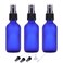 60ml Frosted Blue Glass Spray Bottles,Small Empty Fine Mist Perfume Refillable Reusable Travel Spray Bottle for Essential Oils/Hair/Aromatherapy/Cleaning/Cosmetic with Extra Spray Nozzle(3 Pack)
