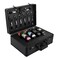 Barber Case Clipper Bag Black, Hair Kit Tool Box Aluminum Organizer with Portable Handle and Secure Numlock for Scissors, Clippers, Barber Supplies 15.8" x 11" x 6.5