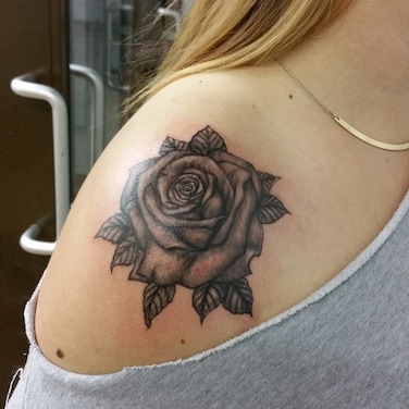 Tattoo Tech, Long Lasting Temporary Tattoos, Last 1-2 Weeks, Waterproof, Semi Permanent Tattoo, Realistic look, No Adhesive, No reflection (Femenine Rose)