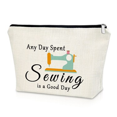 Sewing Gifts: Makeup Bag &amp; Travel Pouch for Sewing &amp; Crafting Lovers - Inspirational Gift for Women &amp; Seamstresses - Perfect for Birthdays, Thanksgiving &amp; Christmas