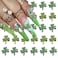 20Pcs Shamrock Nail Charms for Acrylic Nails St.Patrick's Day Nail Art Charms Gold Silver Green Shamrock Nail Jewelry and Gems St.Patrick's Day Nail Rhinestones Decoration Supplies for Women Girls