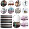 18 Pcs New York Souvenir Travel Makeup Mirror Bulk Mini Round Hand Pocket Compact Mirror New York Travel Gift for Women Cosmetic Birthday Party Favors Trip Journey Gifts, 9 Styles