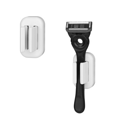 Linkidea 2 Pack Razor Holder for Shower, Shower Razor Holder for Wall, Shower Squeegee Razor Stand Compatible with Gillette Funsion 5 Power, Mach 3, SkinGuard (White)