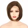 Onedor 8 Inch Angled Layers Lace Front Wig Relaxed Straight Bob Wig (Medium Brown Evenly Blended with Warm Medium Brown-RL6/8)