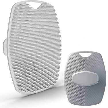 Silicone Body Scrubbers,Shower Scrubber for Body,Body Scrubber for Men with Storage Hooks(Gray)
