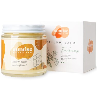 Honey and Tallow Balm - Body and Face Moisturizer - 100% Grass Fed Beef Tallow - 4 ounces - Frankincense