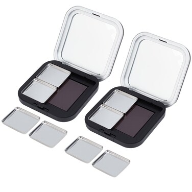 NICENEEDED 2 PCS Blush Pallet Makeup, Empty Eyeshadow Palette, DIY Lipstick Lip Balm Blusher Containers Refillable Makeup Storage Case Box with Mirror Magnetic Pallet for Makeup