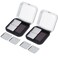 NICENEEDED 2 PCS Blush Pallet Makeup, Empty Eyeshadow Palette, DIY Lipstick Lip Balm Blusher Containers Refillable Makeup Storage Case Box with Mirror Magnetic Pallet for Makeup