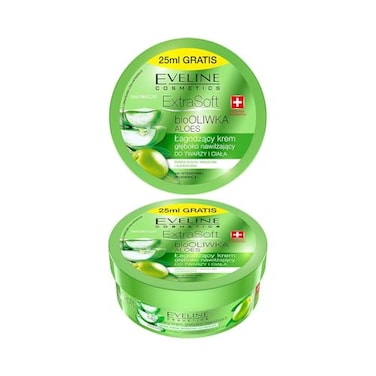 EVELINE COSMETICS Extra Soft Bio Olive Aloe Vera Deeply Moisturizing and Smoothing Face and Body Cream for Sensitive and Allergy Prone Skin