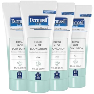 Dermasil Body Lotion Fresh Aloe 4Pack NonGreasy FastAbsorbing Fresh Scent 8 Oz Ea