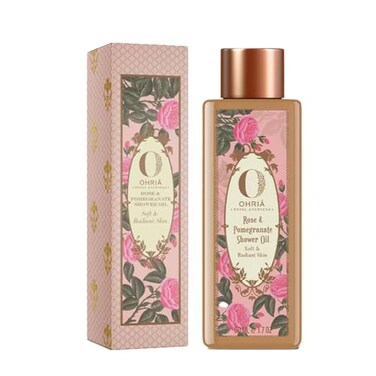 Ohria Ayurveda Rose Pomegranate Shower Oil For Soft Radiant Skin 50ml