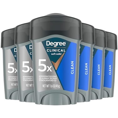 Degree Deodorant for Men Clinical Protection Clean 6Pack 72H Antiperspirant Deodorants Prescription Strength TravelFriendly 16 Oz Ea