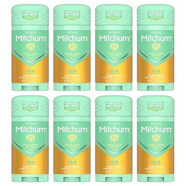 Mitchum Women Triple Odor Defense Invisible Solid 48HR Antiperspirant Deodorant Pure Fresh 27 OZ 8 Pack