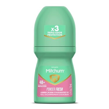 Mitchum Womens Antiperspirant Deodorant RollOn Applicator Powder Fresh Scent 48HR Sweat Odor Protection QuickDrying Dermatologist Tested 17 oz