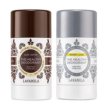 LAVANILA LABORATORIES Lavanila Aluminum Free Deodorant Sport Luxe Pure Vanilla 2oz Each The Healthy Deodorant for Men Women Solid Stick Vegan