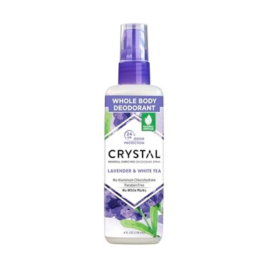 Crystal Essence Mineral Deodorant Body Spray Lavendar White Tea All Over Body Deodorant 4 oz