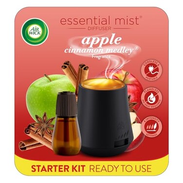 Air Wick Essential Mist Starter Kit Diffuser Refill Apple Cinnamon Fall scent Fall spray Essential Oils Diffuser Air Freshener