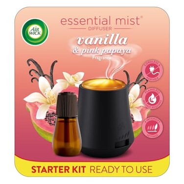 Air Wick Essential Mist Starter Kit Diffuser Refill Vanilla Pink Papaya Essential Oils Diffuser Air Freshener Starter Kit