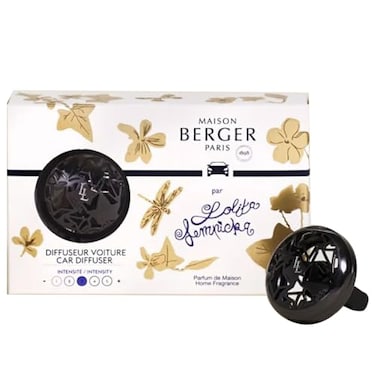 Maison Berger Car Diffuser Set Refillable Vent Clip Ceramic Refill Made in France Luxury Auto Scent 4Week Diffusion Elegant Air Freshener for All Car Vents Lolita Lempicka Black