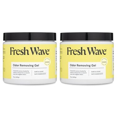 Fresh Wave Lemon Odor Removing Gel 15 oz Pack of 2 Safer Odor Absorbers for Home Natural PlantBased Odor Eliminator Every 15 oz lasts 3060 Days For Cooking Trash Pets