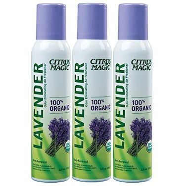 Citrus Magic Organic Natural Odor Eliminating Air Freshener Spray Lavender Eucalyptus 3Ounce Pack of 3