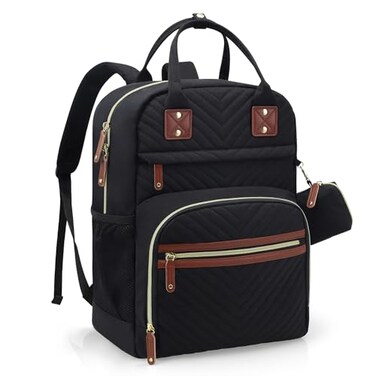 Tuwubi Diaper Bag Backpack Baby Essentials Travel Tote Bag Multi function Waterproof Backpacks Travel Essentials with Stroller Straps Pacifier Case Black
