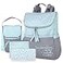 Baby Essentials Diaper Bag Backpack 5 Piece Set with Sun Moon and Stars Wipes Pocket Stroller Straps Dirty Diaper Pouch Changing Pad GreyBlue Backpack