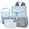 Baby Essentials Diaper Bag Backpack 5 Piece Set with Sun Moon and Stars Wipes Pocket Stroller Straps Dirty Diaper Pouch Changing Pad GreyBlue Backpack