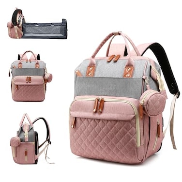 Lamroro Diaper Bag Backpack with Changing Station Waterproof Large Capacity Baby Bag for Mom Dad 18 PocketsUSB Port Foldable Changing Pad Travel Backpack for Newborn Essentials Baby Gift