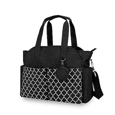Lmbabter Diaper Bag Tote with Changing Station Upgrade MultiFunction Baby Bag with Adjustable Shoulder Strap Insulated Pockets Black