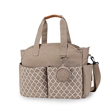 Lmbabter Diaper Bag Tote with Changing Station Upgrade MultiFunction Baby Bag with Adjustable Shoulder Strap Khaki