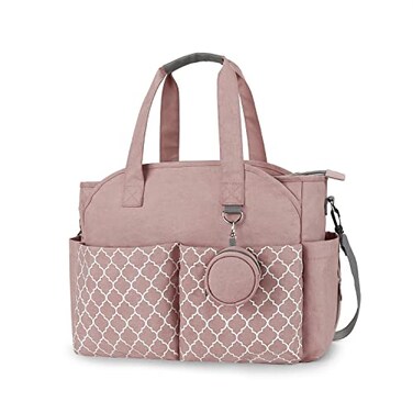 Lmbabter Diaper Bag Tote with Changing Station Upgrade MultiFunction Baby Bag with Adjustable Shoulder Strap Pink