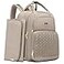 Qualyphant Extra Large Diaper Bag Backpack for 2 Kids Twins Expandable Diaper Bag 3038L Travel Baby Backpack with Changing Pad for Mom Dad Quilted Water Resistant Brown Taupe
