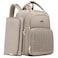 Qualyphant Extra Large Diaper Bag Backpack for 2 Kids Twins Expandable Diaper Bag 3038L Travel Baby Backpack with Changing Pad for Mom Dad Quilted Water Resistant Brown Taupe
