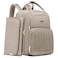 Qualyphant Extra Large Diaper Bag Backpack for 2 Kids Twins Expandable Diaper Bag 3038L Travel Baby Backpack with Changing Pad for Mom Dad Quilted Water Resistant Brown Taupe