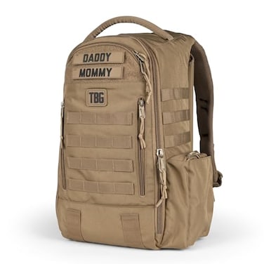 Tactical Baby Gear Daypack Tactical Diaper Bag Backpack for Dads MOLLE compatible Builtin Changing Mat Stroller Straps Coyote Brown 4th Gen